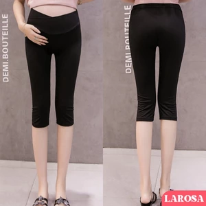 Quần Bầu Legging Ngố Lửng Larosa Mùa Hè Chất Juyp Thái Cao Cấp Cạp Chéo Bigsize LA21Q