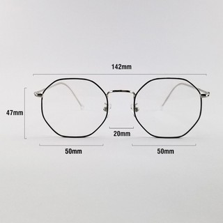 Kính mát giả cận nam nữ gọng kim loại phong cách cổ điển, Kính thời trang chống ánh sáng xanh K005
