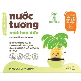 Nước Tương Mật Hoa Dừa Sokfarm 200ml/ 500ml/1L - Xanhsam Natural & Organic