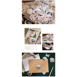 DIY - Sticker 5 - Hình dán sticker phong cách hoài cổ, retro, vintage, một hộp hơn 40 tấm🐻💕💕💕🌻
