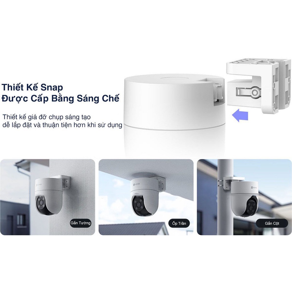 Ảnh Camera WIFI EZVIZ H8C 4MP 2K+ Full HD , Xoay 360, Trò Chuyện 2 Chiều, Ghi Hình Màu 1