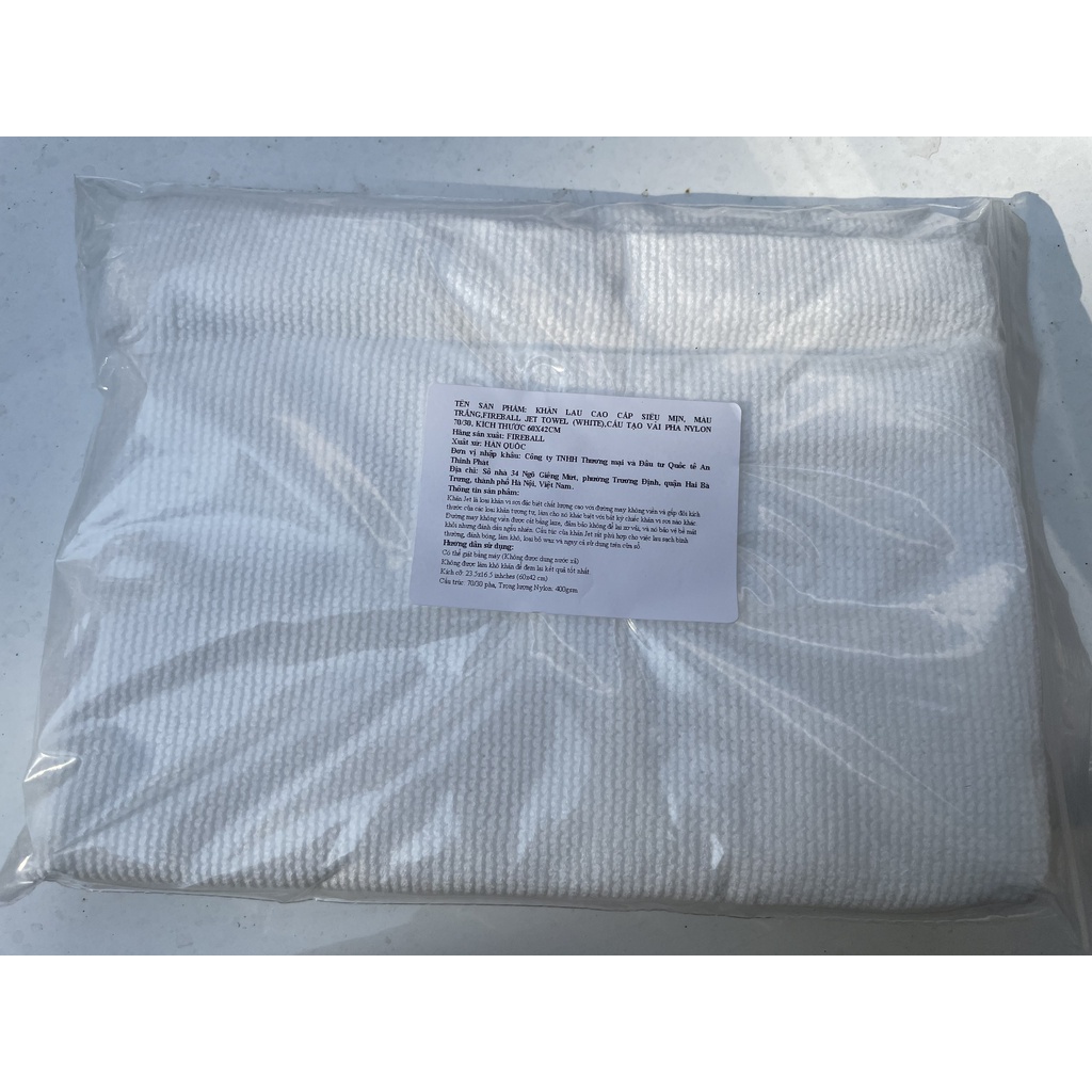 KHĂN LAU CAO CẤP SIÊU MỊN, MÀU TRẮNG,FIREBALL JET TOWEL, KHÔNG ĐƯỜNG MAY, KT 60X42CM, HÀNG CHÍNH HÃNG, XUẤT XỨ HÀN QUỐC