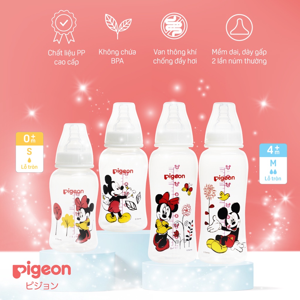 Bình Sữa PP Streamline Disney Pigeon 150ml/250ml