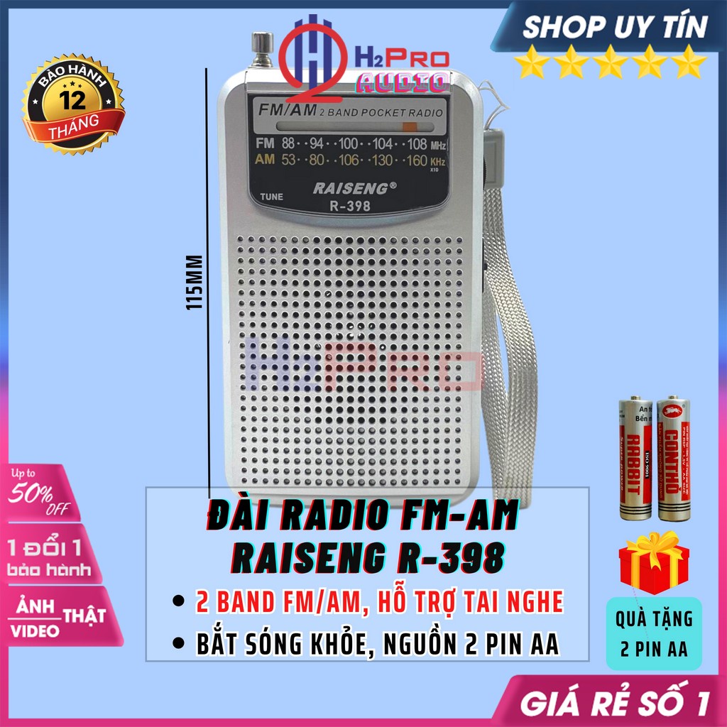 Đài Radio FM Bỏ Túi Raiseng R-398 2 Band AM/FM, Hỗ Trợ Cổng Tai Nghe ...