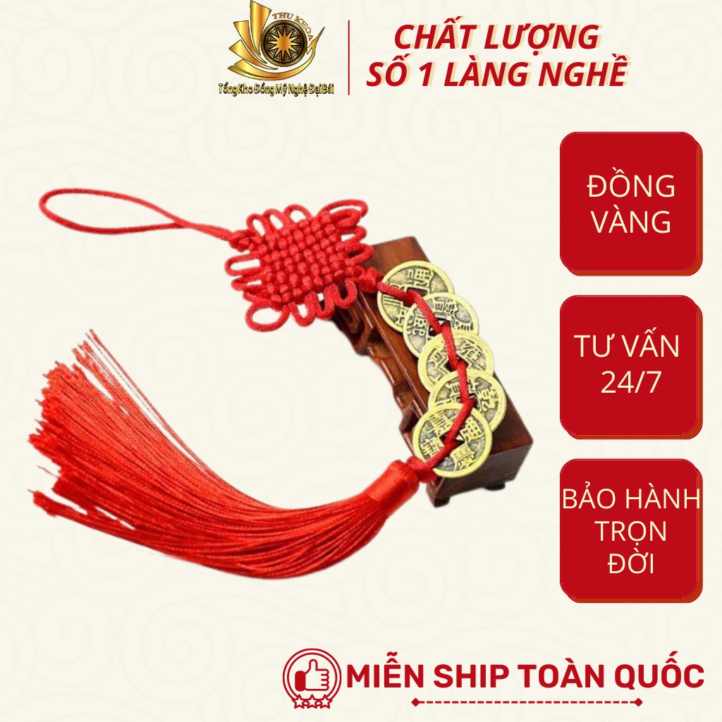 [LOẠI ĐẸP] Dây đồng xu ngũ đế chiêu tài lộc két sắt - tiền xu cổ phong thủy may mắn đặt két