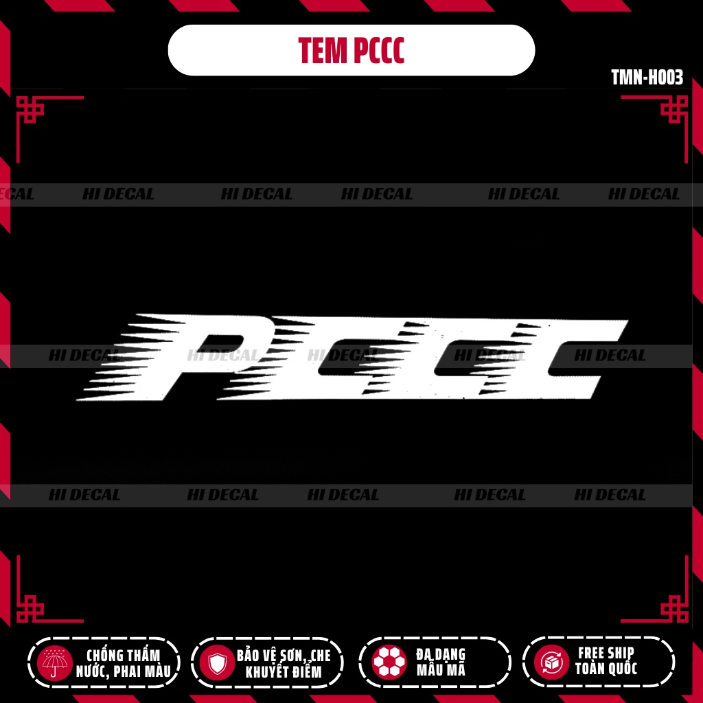 [1 chiếc] Tem PCCC Phản Quang dán xe cho mọi dòng xe | TMN-H003 | Decal cao cấp chống nước, chống phai màu