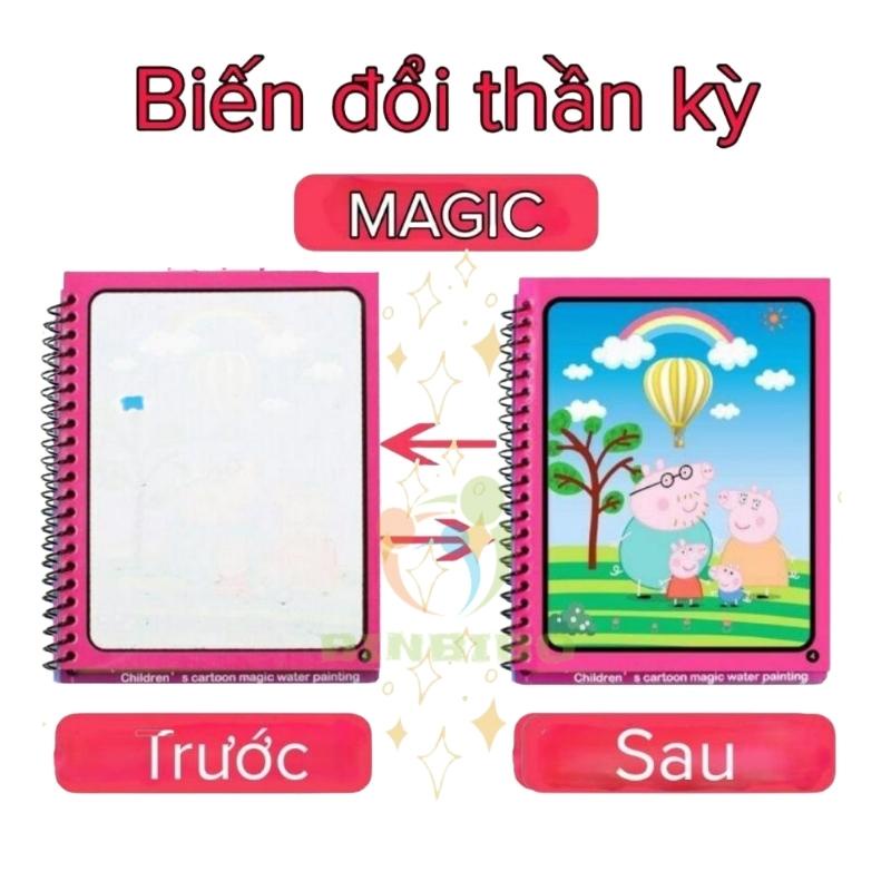 Tranh tô màu nước thần kỳ (Tặng Bút) chỉ cần dùng nước và tái sử dụng được nhiều lần cho bé - Binbibo