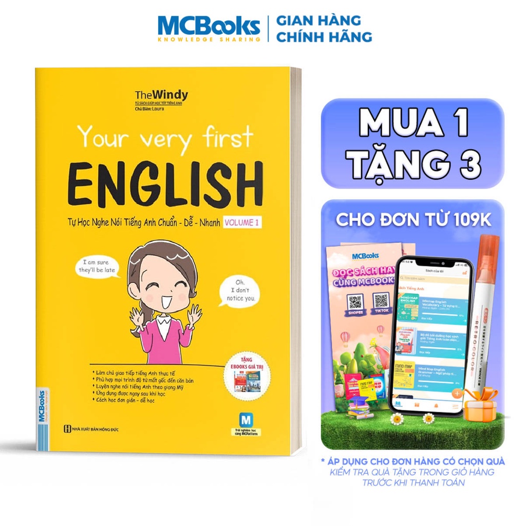 Sách - Your Very First English - Tự Học Nghe Nói Tiếng Anh Chuẩn Dễ Nhanh Volume 1 - Học Kèm App Online