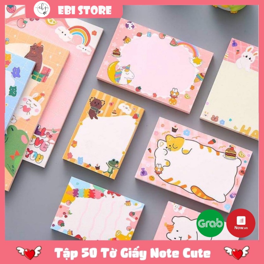 Tập 50 Tờ Giấy Note Ghi Nhớ, Giấy Ghi Chú Nhiều Mẫu Cute Dành Cho Học ...