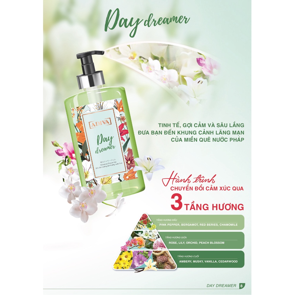 Ảnh Sữa Tắm Dưỡng Ẩm  Hương Nước Hoa ADIVA Day Dreamer 400ml 4