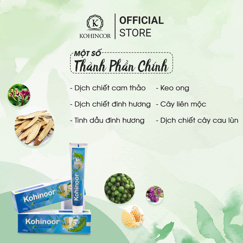 Ảnh Kem đánh răng dược liệu Kohinoor 110g 2