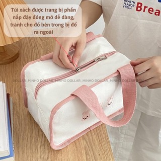 Túi giữ nhiệt ủ bình sữa cho bé họa tiết gấu vải cavans organic xuất hàn cao cấp cho mẹ và bé