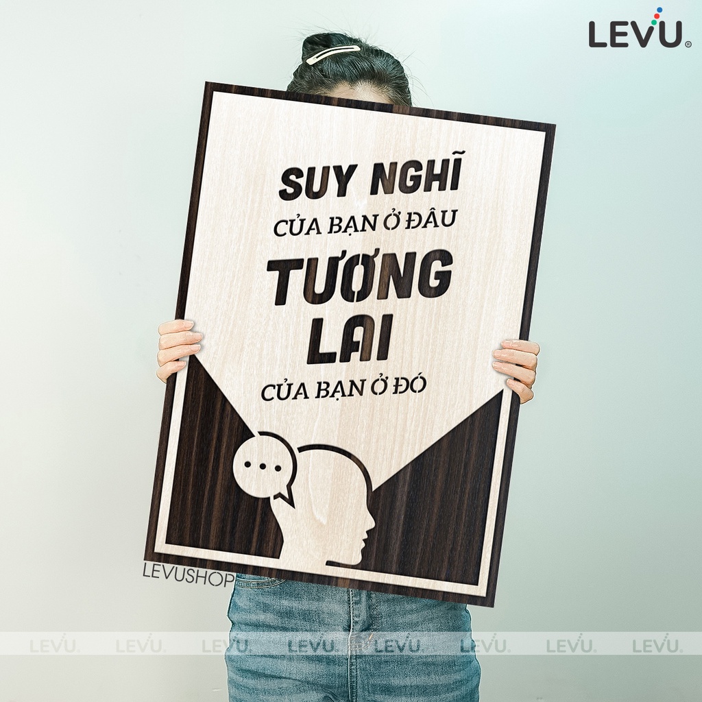 Tranh slogan nơi làm việc LEVU122: Suy nghĩ của bạn ở đâu tương lai của bạn ở đó