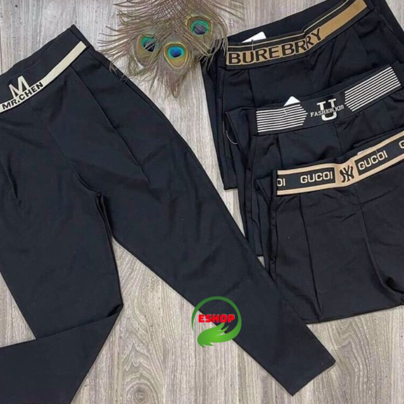 Quần dài baggy công sở chất umi dáng đẹp cạp chun lưng cao vải co giãn siêu tôn dáng bom(cạp giao ngẫu nhiên) ESHOP QD01