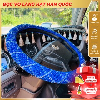 Bao tay vô lăng, bọc tay nắm xe ô tô, xe tải bằng Hạt cườm Hàn quốc chống mồ hôi tay