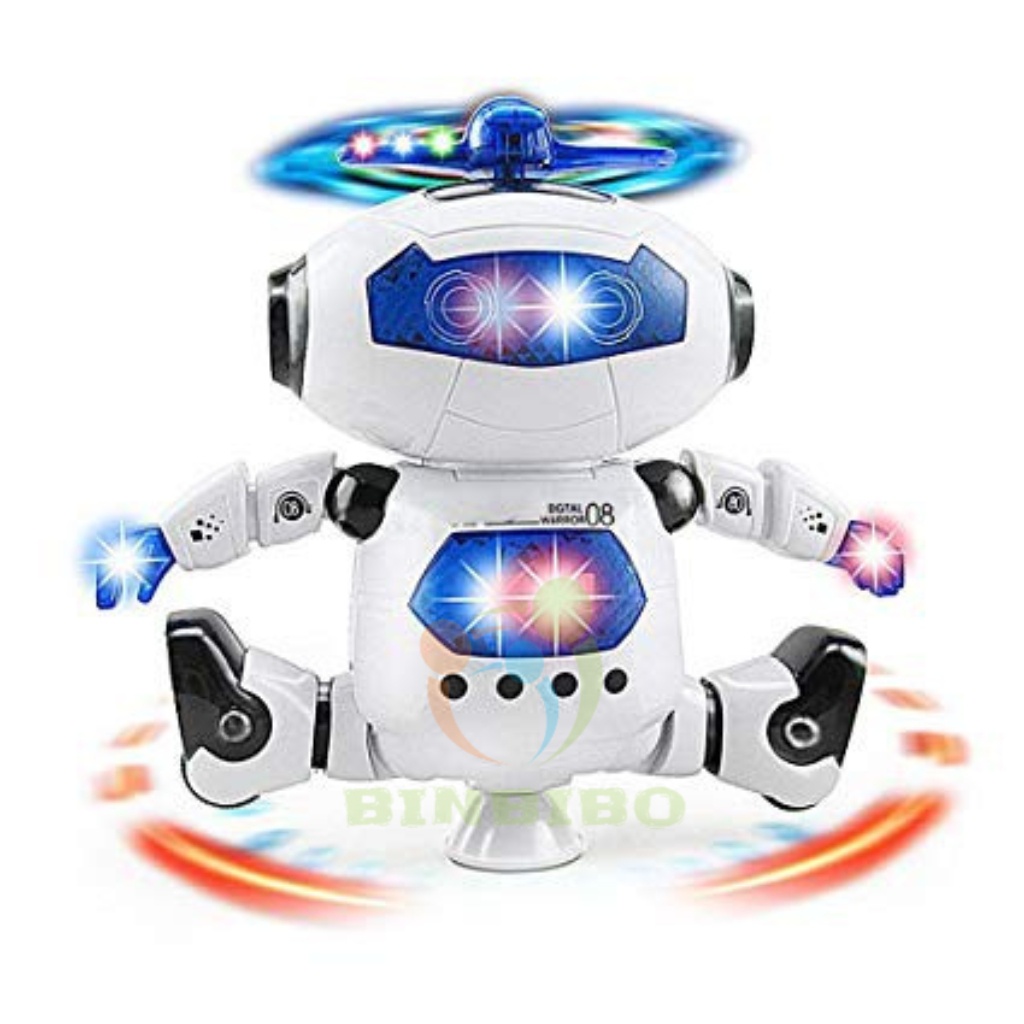 Iron man đồ chơi robot nhảy múa theo nhạc có đèn phát sáng cực vui cho bé- Binbibo