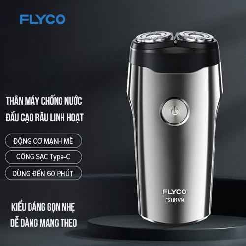 Ảnh Máy Cạo Râu Mini Flyco FS181VN 2 Lưỡi Kép Thân Máy Kháng Nước - Hàng Chính Hãng 2