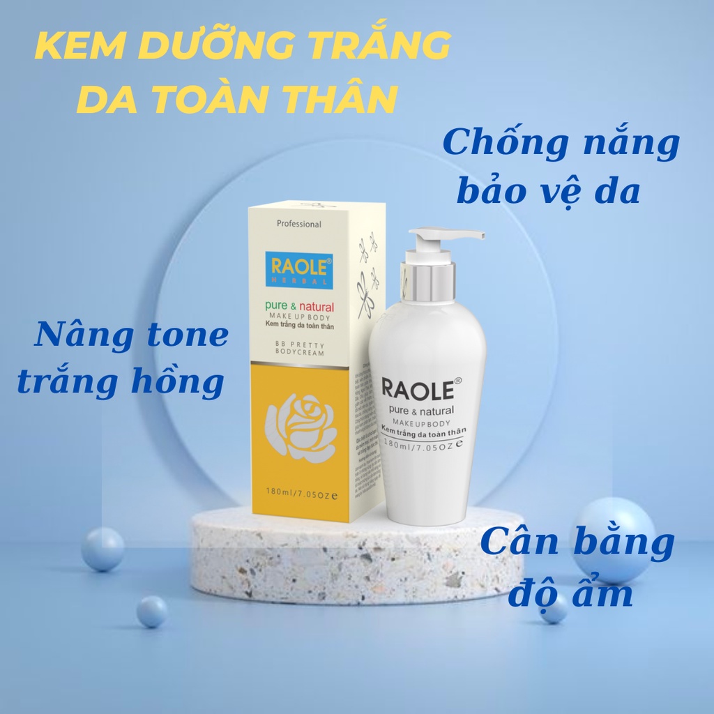 Kem trắng da toàn thân RAOLE 180ml Kem Body Raole