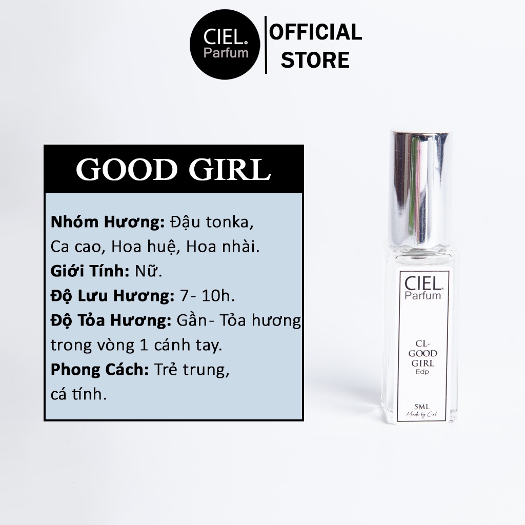 Ảnh Nước hoa nữ cao cấp Good Girl chính hãng Ciel Parfum ngọt ngào, gợi cảm, quyến rũ, phong cách trẻ trung, cá tính 1