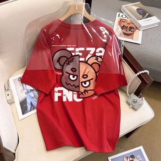 Áo thun HIIXIIVI 100% cotton tay ngắn dáng suông in họa tiết trẻ trung thời trang unisex size 5XL