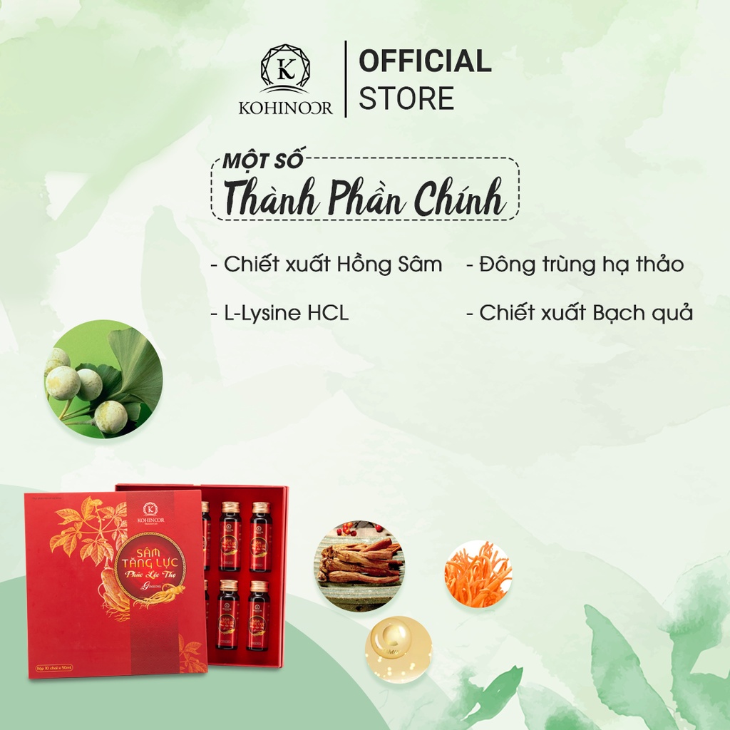 Ảnh Sâm tăng lực tăng cường sức khỏe PHÚC LỘC THỌ Kohinoor 500ml 1