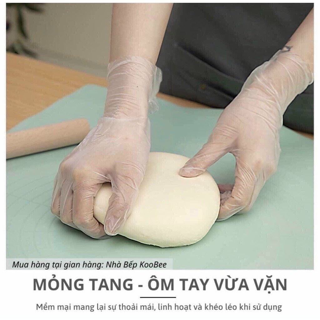 Hộp 100 cái Găng tay cao su siêu dai chất liệu TPE không mùi VictoriaBay