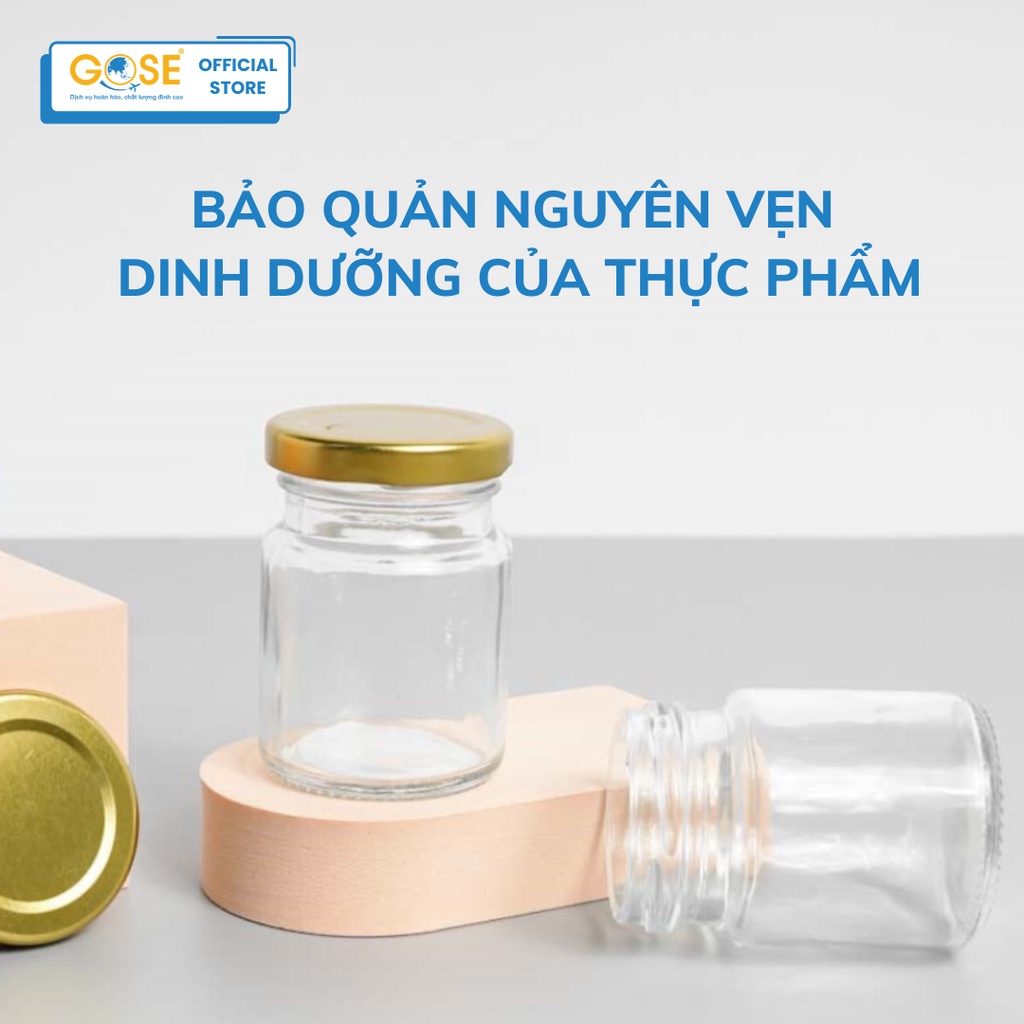 Ảnh Hũ chưng yến thủy tinh nắp vặn 70ml GOSE hộp đựng thực phẩm giúp bảo quản đồ ăn 2