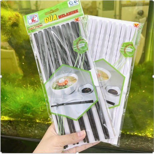 Đũa nhựa xoắn Melamine thương hiệu Fataco cao cấp màu trắng -- màu đen