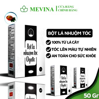 [Combo 3 Hộp] Bột Lá Nhuôm Tóc Ogatic Màu Đen 50g, Phủ Bạc , Thuốc Nhuộm Tóc Từ Thảo Dược