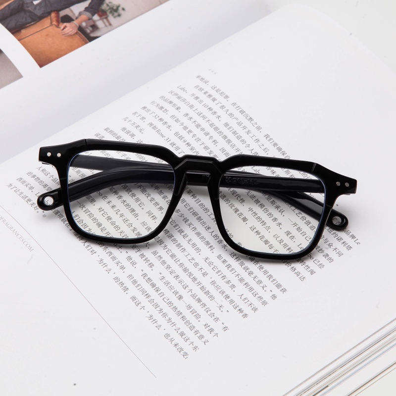 Kính cận thời trang nam nữ mắt kính không độ chống ánh sáng xanh gọng vuông phong cách Hàn Quốc đẹp HANASO 058