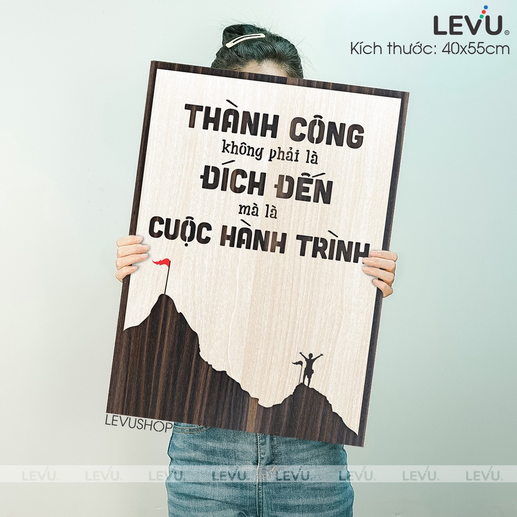Tranh Slogan Tạo Động Lực LEVU068 thúc đẩy thành công
