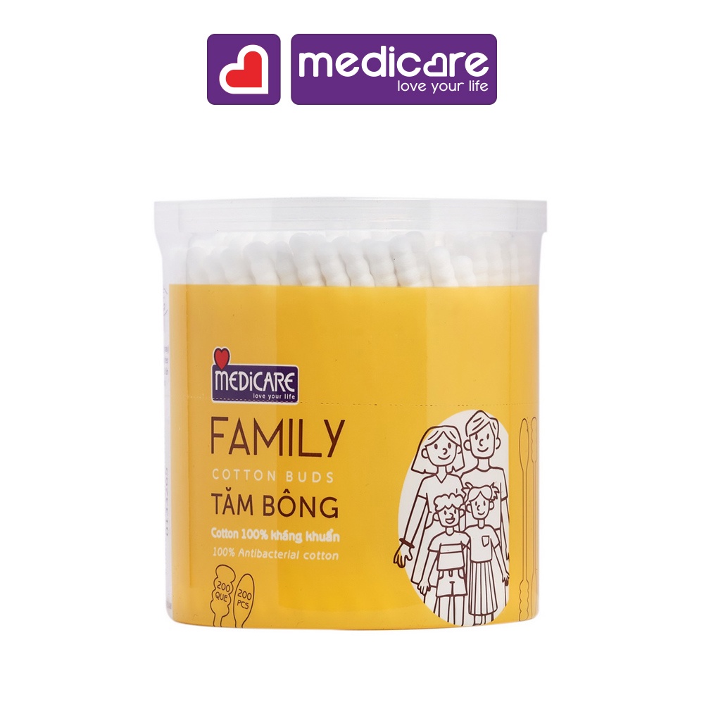 Tăm bông MEDiCARE Family 200 cây