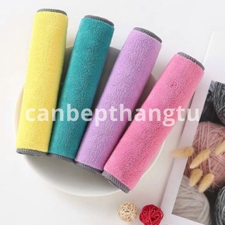 Set 10 Khăn lau đa năng microfiber lau tay nhà bếp bát đĩa siêu thấm hút loại to 25x25 KDN