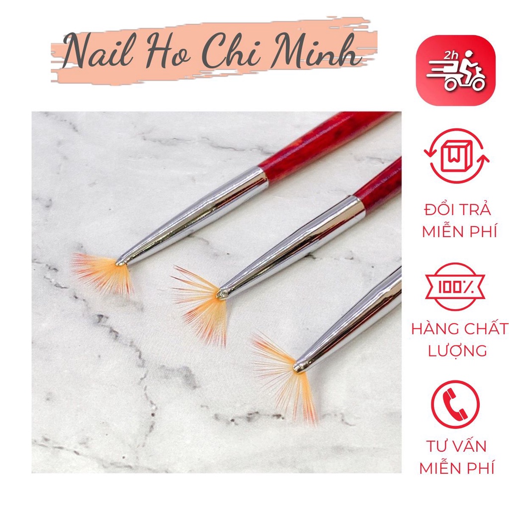[HCM]Cọ quạt vẽ móng nail - cọ rắc nhũ trang trí móng chuyên dụng