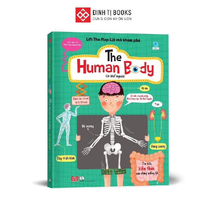 Sách - Lật mở khám phá - Cơ thể người - The Human Body - Lật mở tương tác cho trẻ từ 5 - 12 tuổi - Đinh Tị Books