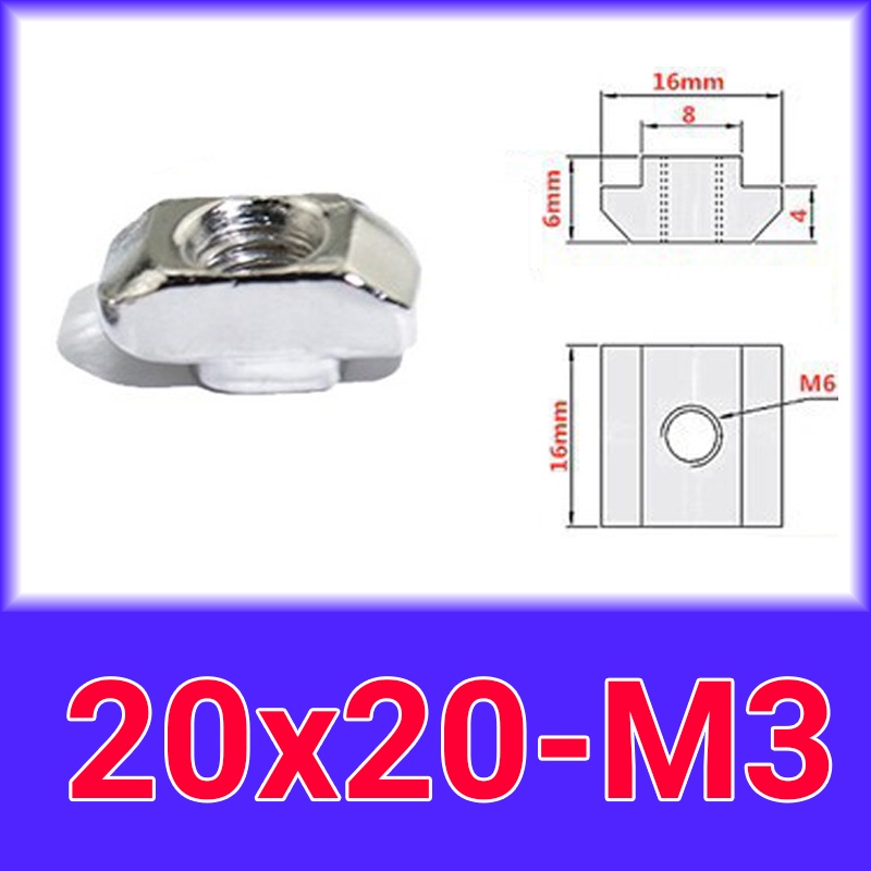 10 con Ốc tán xoay chữ T luồn khe nhôm định hình 2020 3030 4040, tiêu ...