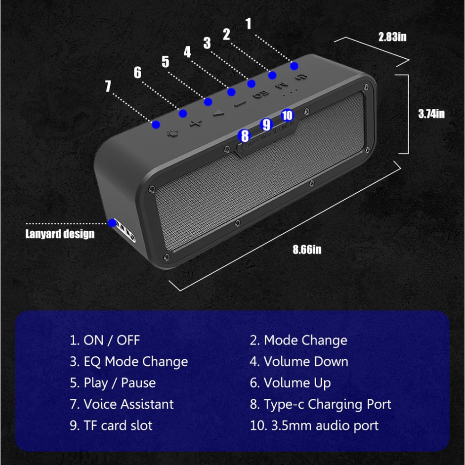 Loa Bluetooth 5.0 Xdobo Wake 1983 Công suất 50W, Chống nước IPX7, Âm Thanh Siêu Trầm Siêu Hay, Hỗ Trợ DSP, TWS, Thẻ TF | BigBuy360 - bigbuy360.vn