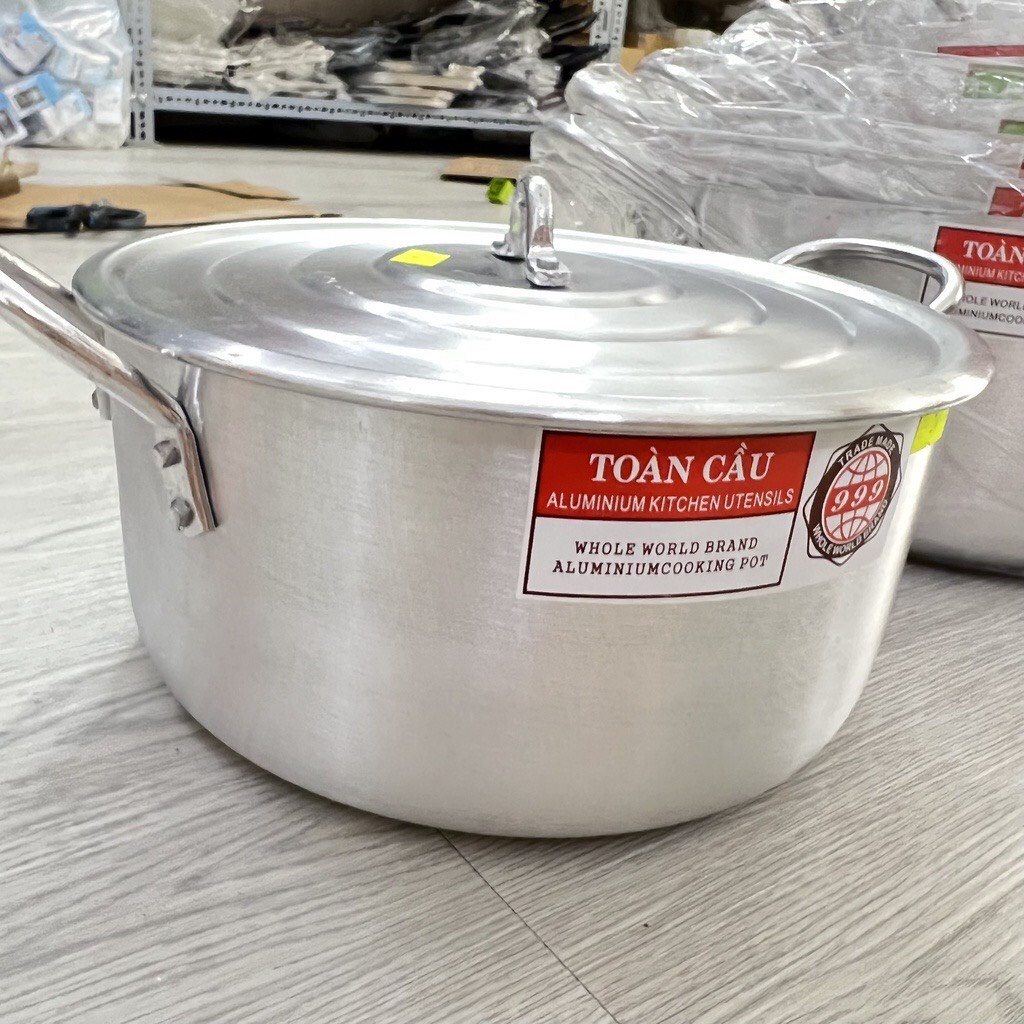 Nồi nhôm xi Cao CấpToàn Cầu, Thúy An kèm nắp  nhiều size dể sử dụng