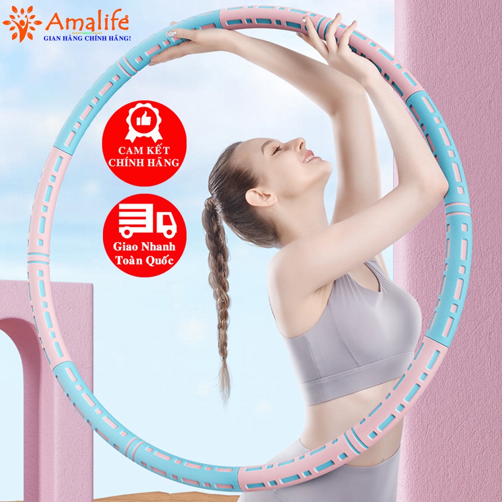 Ảnh Vòng Lắc Eo Giảm Mỡ Bụng Lõi Thép Không Gỉ Tập Bụng Thon Massage Điều Chỉnh Được Trọng Lượng Hãng Amalife 2