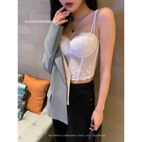 Áo Lót Nữ Ren Croset Bản To Cúp Nâng Ngực-chống cuộn 1029