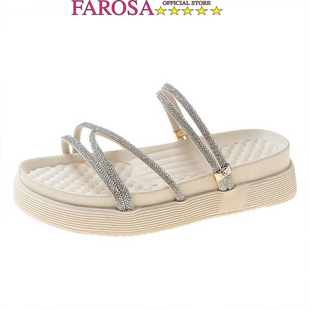 Dép sandal nữ quai dây đá FAROSA - A10 đế bằng 5cm mẫu mới lên chân cực phong cách