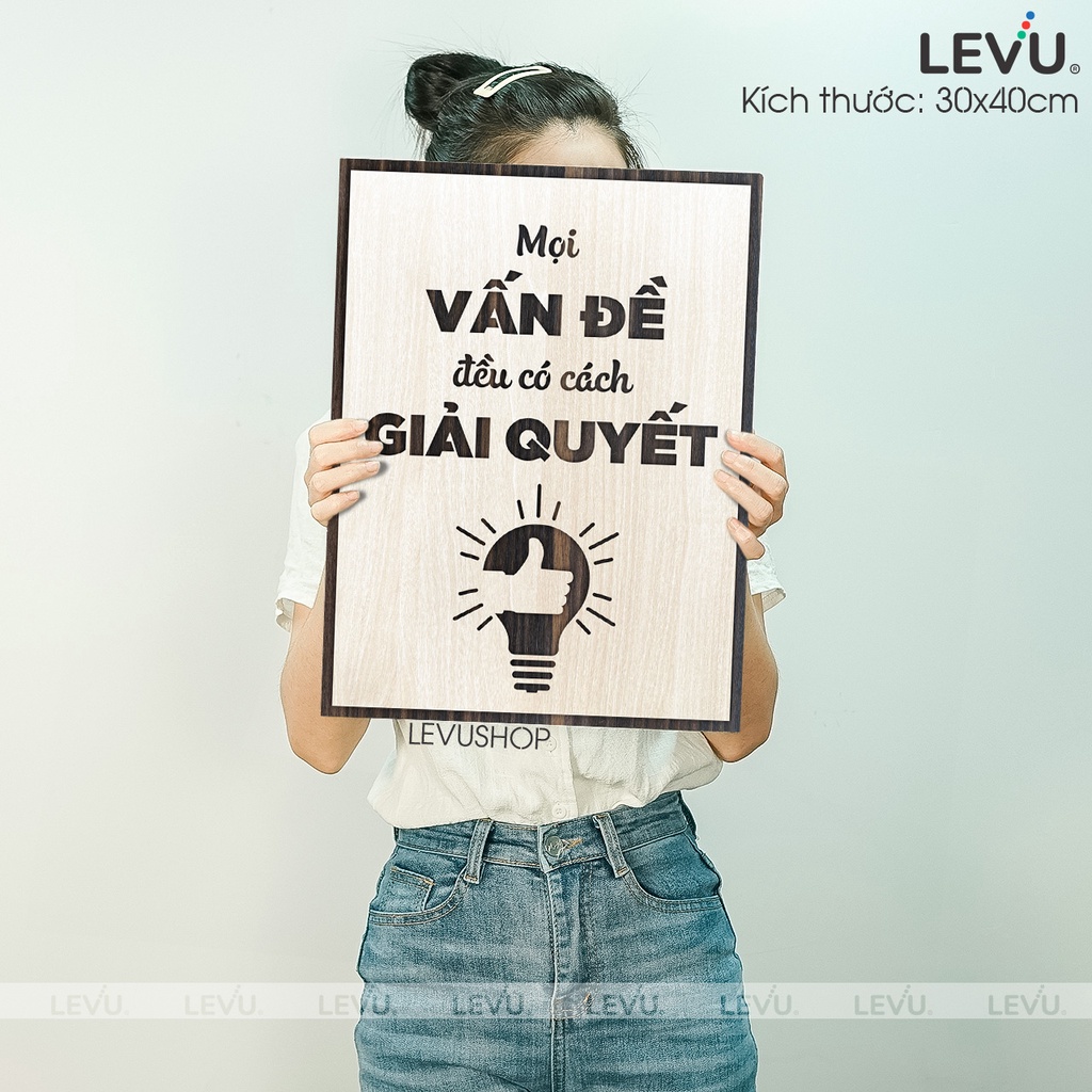 Tranh Động Lực Gỗ LEVU059 cổ động tinh thần cho nhân viên