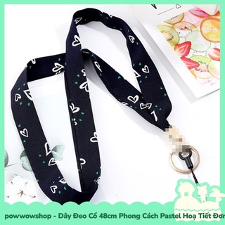 [Sẵn VN - Hỏa Tốc] Dây Đeo Vào Cổ 48cm Phong Cách Pastel Hoạt Tiết Đơn Giản Buộc Điện Thoại Hoặc Bảng Thẻ