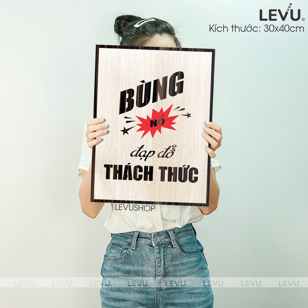 Tranh văn phòng Slogan tạo động lực giúp học tập làm việc hiệu quả LEVU019