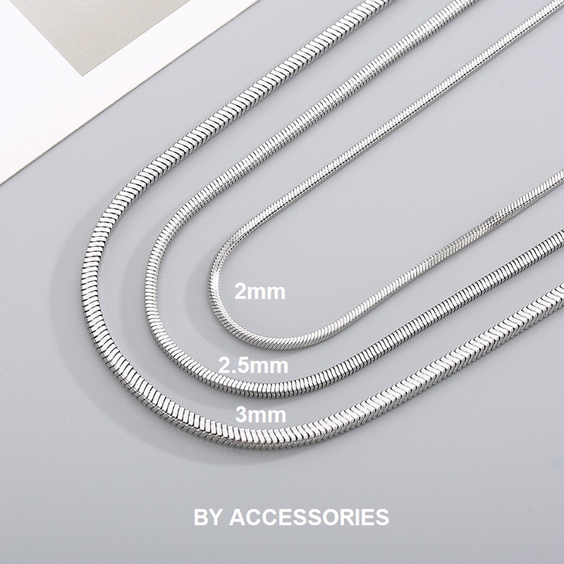 Dây chuyền nam nữ unisex titan mì trơn form vuông sắc nét độ dày 0.9 đến 2mm nhiều size không gỉ C04