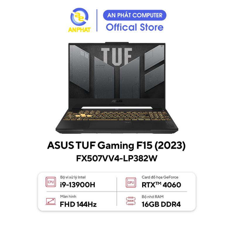 [Mã ELCL12 giảm 12% đơn 10TR] Laptop ASUS TUF Gaming F15 FX507VV4-LP382W (Intel® Core™ i9-13900H & RTX™ 4060 8GB)