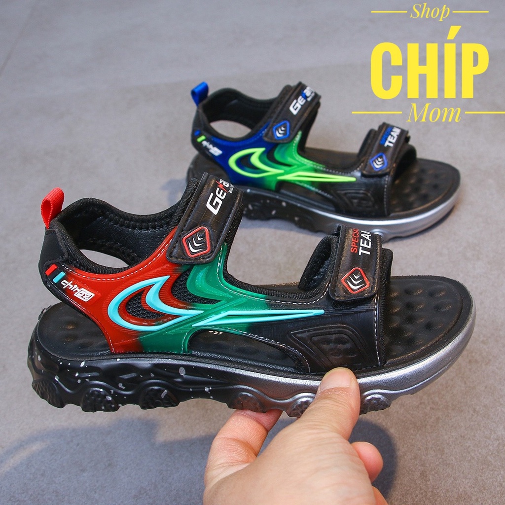 sandal bé trai dép quai hậu cho bé kiểu dáng thể thao khâu đế nkee bền đẹp đế chống trượt QCCC quai dán D15 Y15