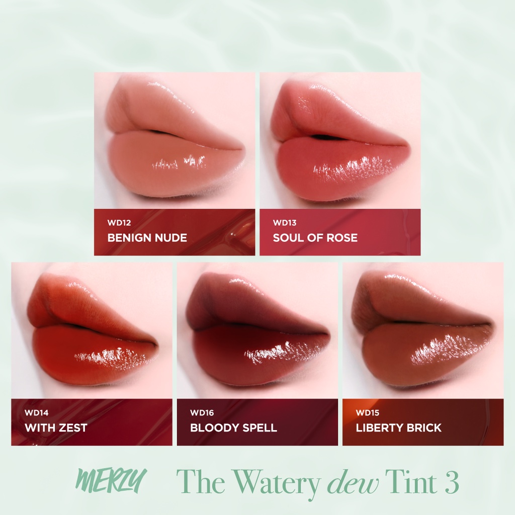 [New – Season 3] Son Tint Bóng, Lâu Trôi Cho Đôi Môi Ẩm Mịn Hàn Quốc Merzy The Watery Dew Tint 4g