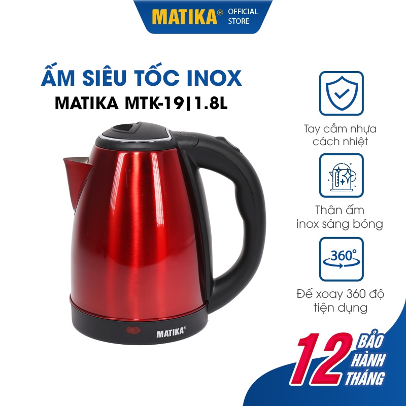 Ấm Siêu Tốc MATIKA Inox 1.8L MTK-19