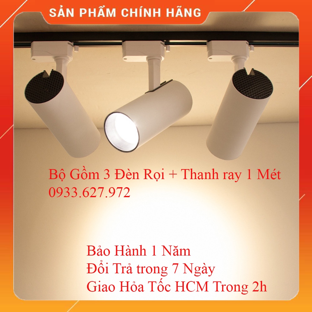 Bộ 3 Đèn Rọi Thanh Ray 20w 30w soi tranh trang trí shop chiếu bể cá ...